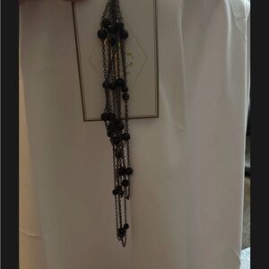 Elegant Black Beaded Necklace